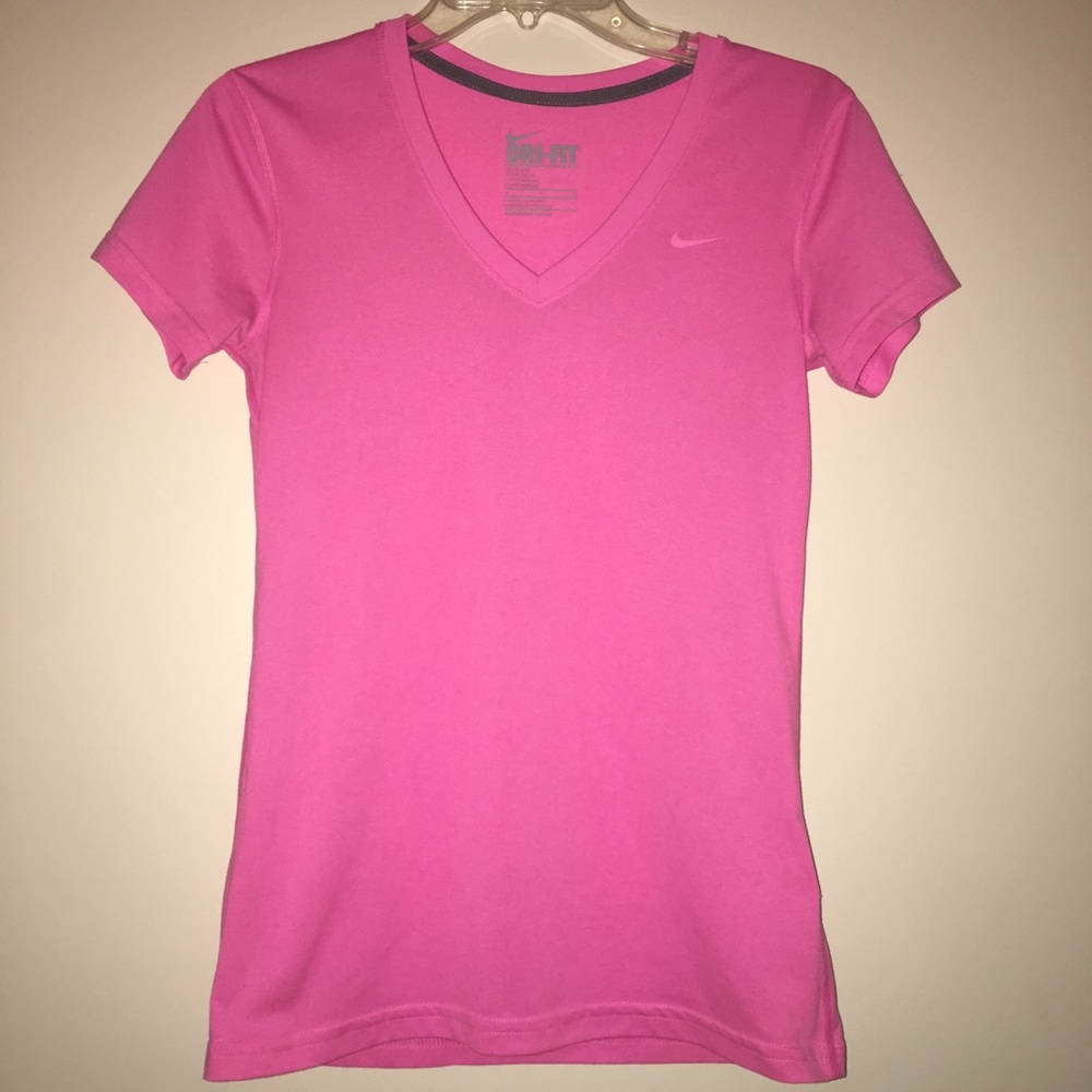 Pink Nike Dri Fit Shirt Sleeve Top